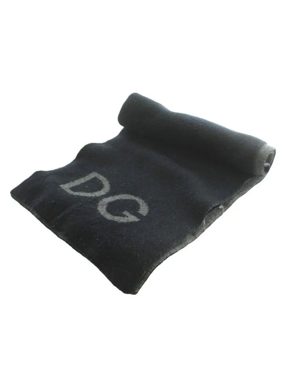 Dolce & Gabbana Scarf Shawl Logo Bicolor DG Black Gray SS